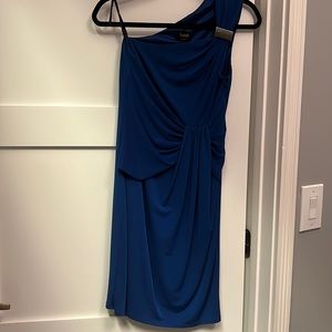 Laundry by Shelli Segal blue one-shoulder dress